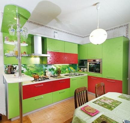 Green Cuisine - fotografii ale celor mai bune idei de modul de a decora culorile de proiectare și de potrivire