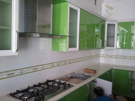 bucătărie verde, combinație de culori, fotografie, design de bucatarie, design interior, reparații, fotografii