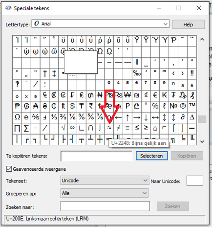 În cazul în care caracterul tastatură aproximativ (aproximativ egal cu)