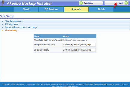 Akeeba de backup, de backup joomla, site-ul de transfer