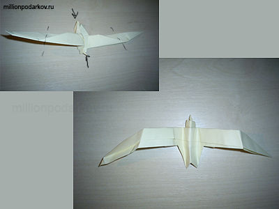 Noi facem meserii de hârtie origami „Pescărușul Jonathan Livingston“ cu instrucțiuni foto
