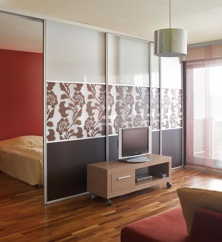 Cameră de design living combinat cu un dormitor într-o singură cameră