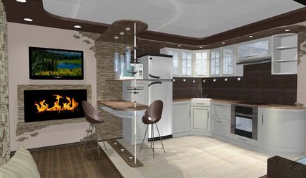 Design interior bucătărie-sufragerie și bucătărie Studio cu idei proaspete 2017 30 fotografii