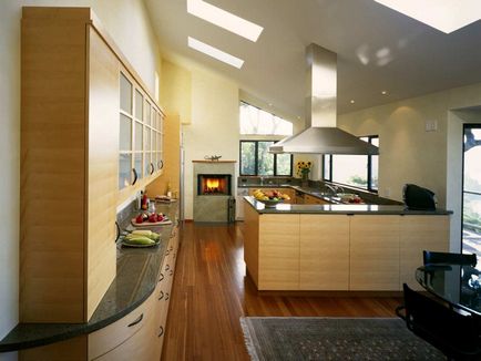 Design de bucătărie într-o casă privată, modern sau decor clasic și dispunerea sala de mese, frumos