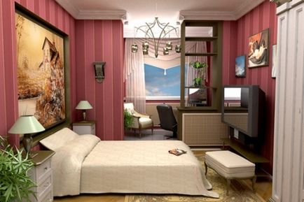 Design dormitor combinat cu o fotografie loggie