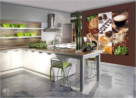 Designul peretilor din bucatarie - idei de design de bucătărie pereți (foto)