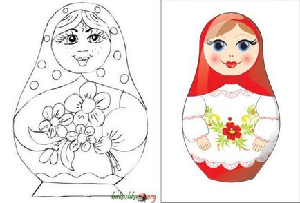 Cum de a desena un creion etape Matryoshka