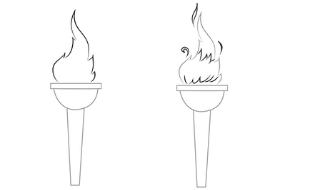 Cum de a desena un foc, flăcările cu ajutorul sistemului de foto-