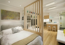 Cum să împartă camera în două zone, un dormitor și o zonare fotografie cameră de zi și separarea idei cameră