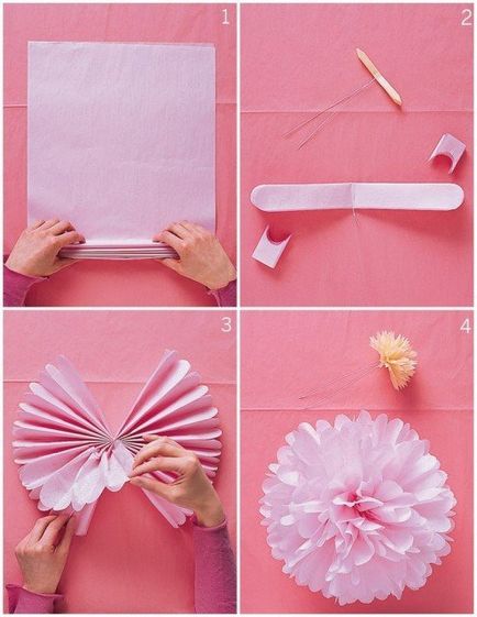 Cum sa faci flori mari de hartie, carton ondulat atelier