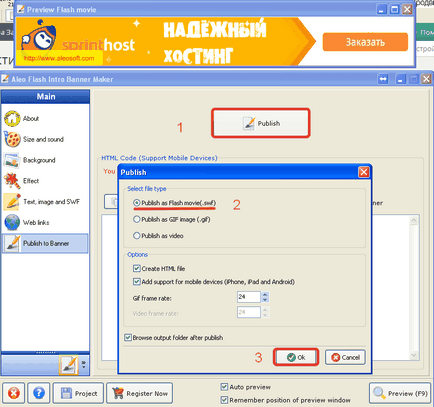 Cum de a crea și publica Flash banner pe site-ul (site-ul) Cum de a crea și publica Flash banner pe site-ul