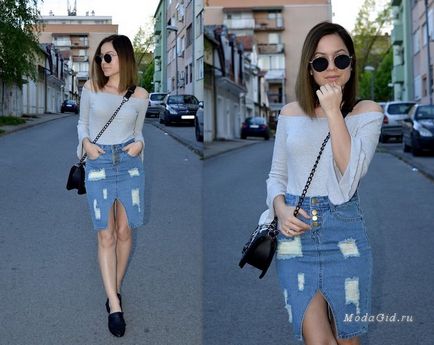 Moda trendy fusta din denim si ceea ce poarta (foto)