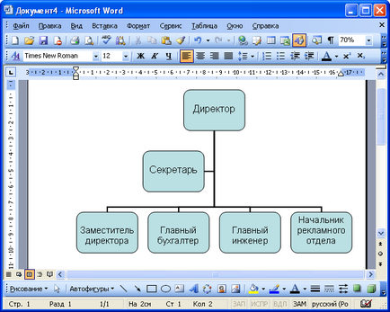 Organigrama în Microsoft Word - prelegeri - elementele de bază de a lucra într-un cuvânt - de organizare