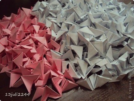 Origami module triunghiulare ale schemei de hârtie pentru începători și tutoriale video