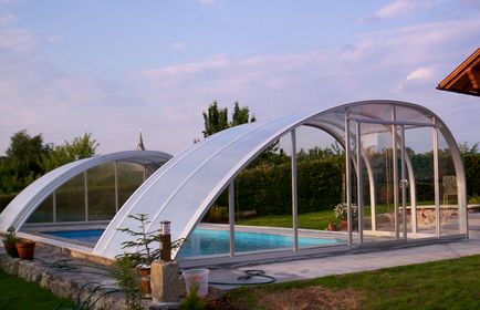 Pavilion pentru piscina - erect construcția tine un videoclip