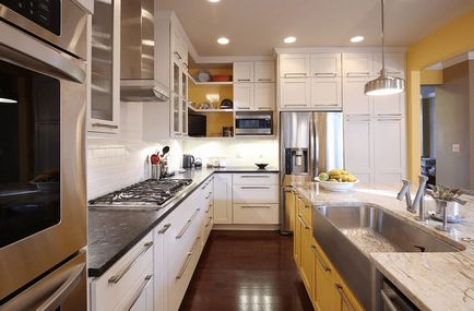 Dispunerea apartamentului cu o bucătărie, fără o fereastră! idei originale și o fotografie de design interior bucătărie, fără o fereastră!