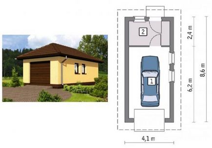 Proiecte garaje din blocuri de spumă la una (1), două (2) al mașinii - gata exemple garaj tipic