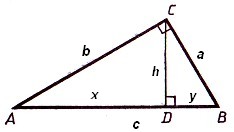 triunghi, teorema lui Pitagora, raportul dintre ipotenuzei și picioarele - geometria