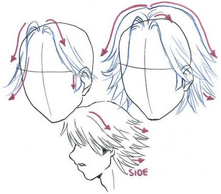 Desenați păr în stil anime (stil) Desenați păr în stilul de anime