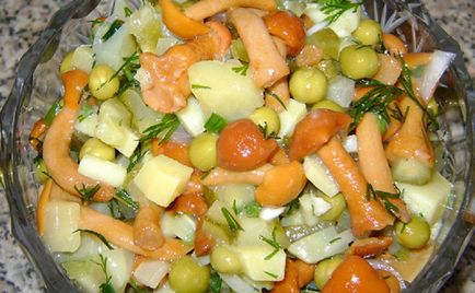 Salata cu rețete de cartofi și ciuperci pentru salate gustoase cu cartofi, ciuperci și alte ingrediente