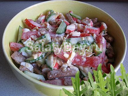 Salata cu crutoane - hrănitoare și benefice pentru reteta digestiv cu fotografii și video