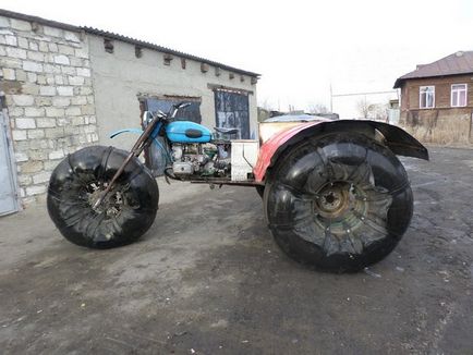 snowmobile de casă pe baza motocicletelor interne „Minsk“ ILS „Urali“ si pluguri rotative