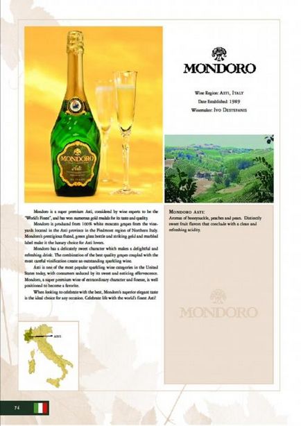 Champagne Mondoro - vin italian de cea mai înaltă calitate