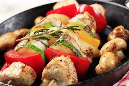 shish kebab într-o tigaie - și cărbune nu este necesar!
