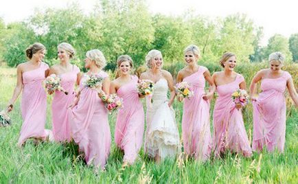 Nunta în fotografii color roz și idei