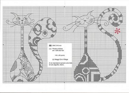 schema de broderie pisică