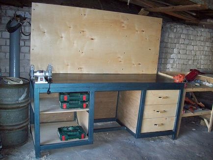 Workbench pentru tipurile de garaj de desene sau modele, cum se face desktop-ul de metal în sine metalice,