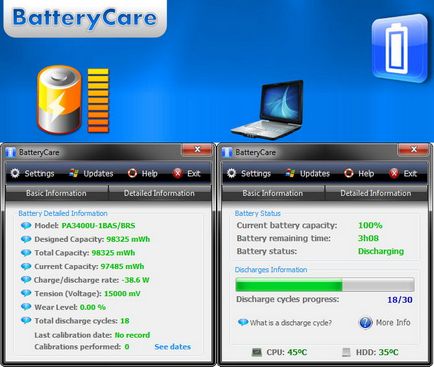 Restaurarea bateriei laptopului