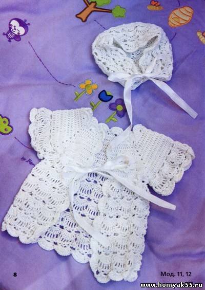 De tricotat pentru nou-nascuti cu cârlig diagrame și descriere