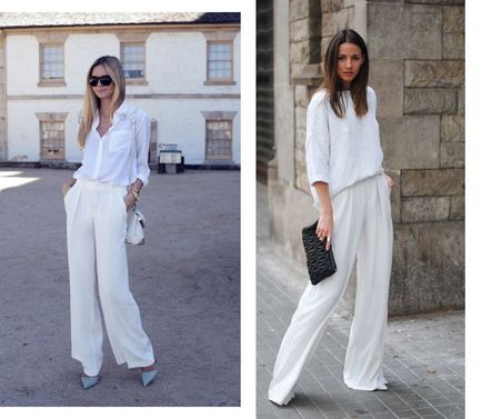 pantaloni albi - ce să poarte 48 de fotografii de imagini elegante