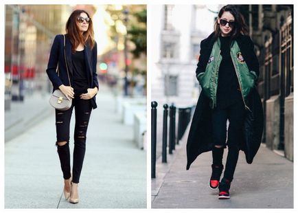 Ce să poarte cu tendință de blugi rupți de moda stradă, fotografii