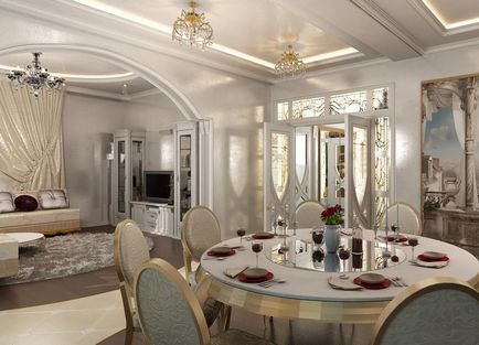 Proiectare living-sala de mese de 120 fotografii (zonă de luat masa Highlight) Proiectare living-sala de mese de 120 de fotografii
