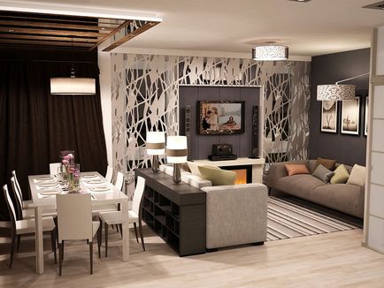 Proiectare sufragerie fotografii în cameră cameră cu idei trăiesc într-o casă particulară de interior pentru apartamente, care combină împreună,