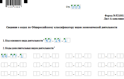 Formularul R21001 (forma și completați în eșantion)