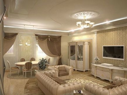 design și living-sufragerie interior camera - combinația de zonare, mobilier