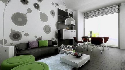 design și living-sufragerie interior camera - combinația de zonare, mobilier