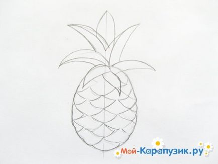 Cum de a desena un creion etape ananas