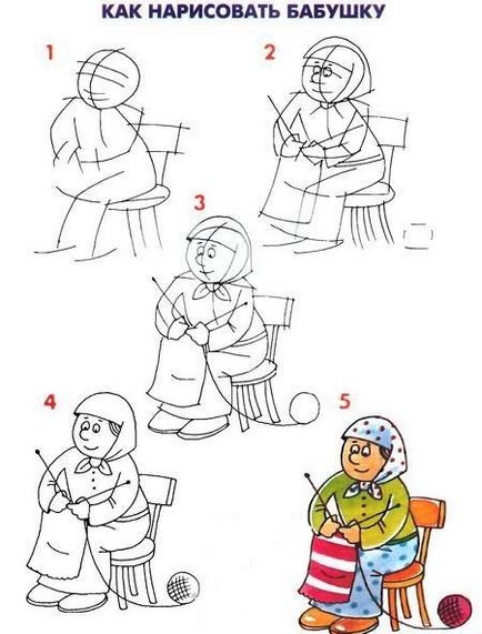 Cum de a desena un creion etape bunica