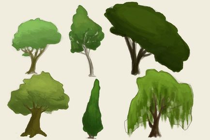 Cum de a desena o pădure copac vopsea copac