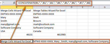 Cum de a îmbina rândurile în Excel 2010 și 2013, fără nici o pierdere de date