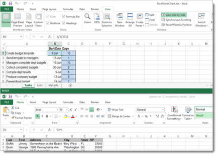 Cum de a deschide Excel 2013 partea fișierelor de partea în diferite ferestre