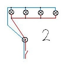 Cum se conectează lumina reflectoarelor pe care le trece printr-un singur (două)