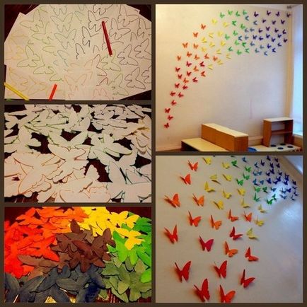 Cum de a face volumul de fluturi de hârtie pentru a decora peretii