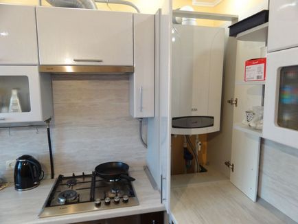 Cum se ascunde cazanul de gaz în bucătărie fotografie aproape de design cu cazan de încălzire individuală în (gaz) Cum se ascunde cazanul de gaz în bucătărie fotografie aproape de design cu cazan de încălzire individual