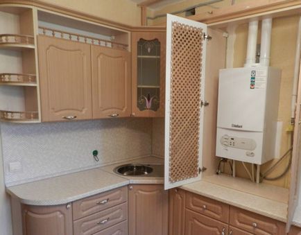 Cum se ascunde cazanul de gaz în bucătărie fotografie aproape de design cu cazan de încălzire individuală în (gaz) Cum se ascunde cazanul de gaz în bucătărie fotografie aproape de design cu cazan de încălzire individual