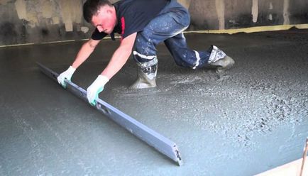 Cum se toarnă șapă turnarea de ciment care să acopere modul de a face rapid propriile mâini, fotografii